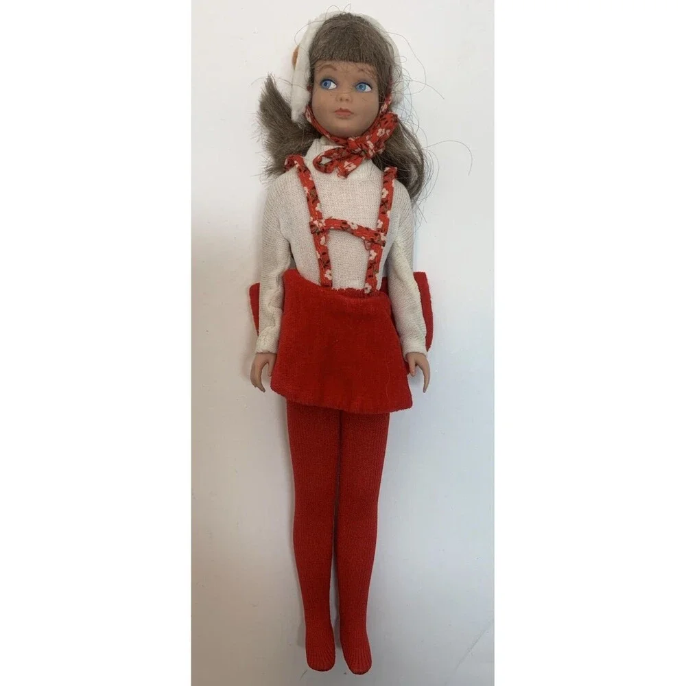 Vintage Barbie Skipper Doll Brunette 1960s With Skating Fun Outfit No Shoes